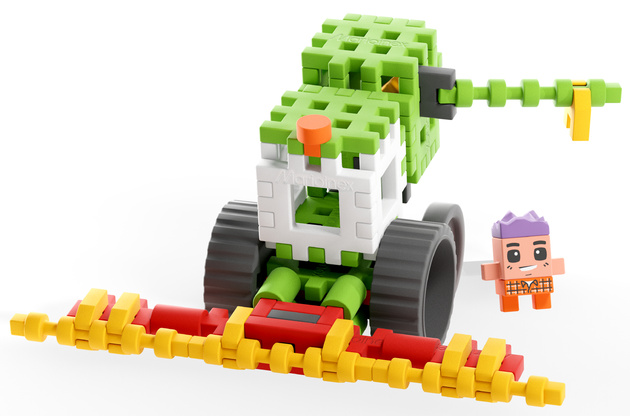 Klocki konstrukcyjne Mini Waffle Farmer Kombajn 60 elementów Marioinex