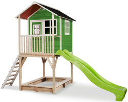 Drewniany domek ogrodowy dla dzieci Loft 700 - zielony