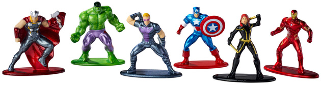Marvel metalowa figurka kolekcjonerska Avengers zestaw 6 sztuk Nano metalfigs 4 cm