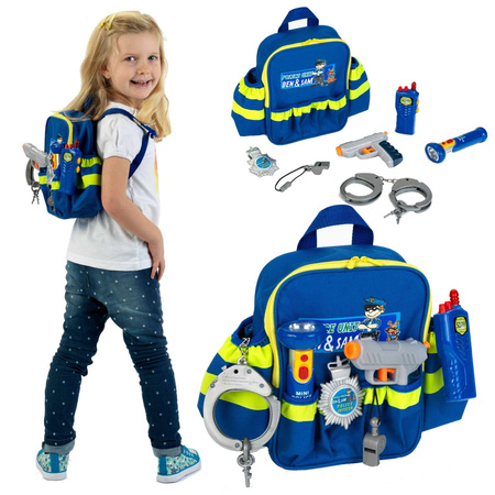 Plecaczek policyjny z wyposażeniem Ben&Sam latarka kajdanki gwizdek Klein