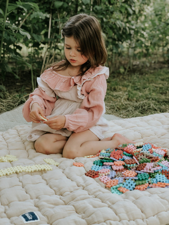 Klocki konstrukcyjne Mini Waffle zestaw w pastelowych kolorach 300 elementów Marioinex