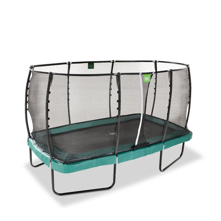 Trampolina ogrodowa z siatką zabezpieczającą na nóżkach Allure Premium 244x427 cm zielona