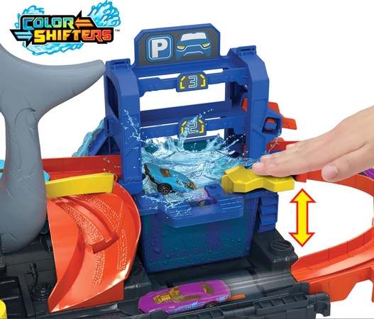 Hot Wheels zestaw Tor samochodowy Ultra Myjnia Rekina + pojazd
