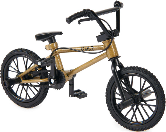 Fingerbike Rower BMX mini złoty Cult + naklejki Tech Deck