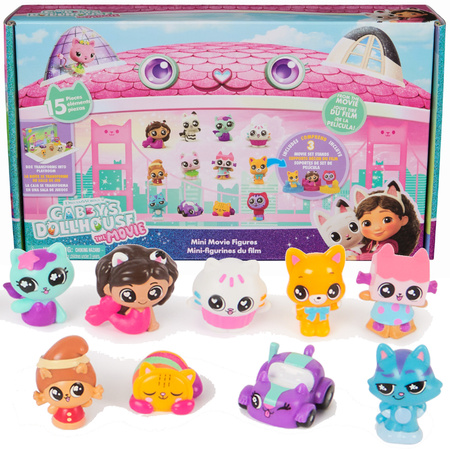 Koci Domek Gabi Film Duży Zestaw 12 mini figurek + 3 podstawki Movie Gabby's Dollhouse