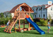 Plac zabaw drewniany ogrodowy Giant domek, zjeżdżalnia, piaskownica, ścianka i lina wspinaczkowa, drabinka, schodki, akcesoria