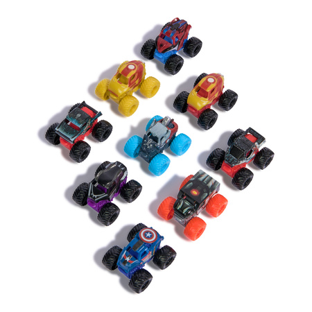 Monster Jam zestaw 3 auta Mini Jams Marvel Thor Black Panther Iron Man