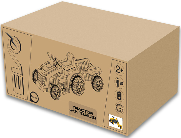 EVO Traktor JCB auto pojazd na akumulator dla dziecka z przyczepą