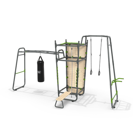 Siłownia Fitness GetSet PS620 Stacja treningowa siłowa gimnastyczna Stanowisko do ćwiczeń: drążki, ławka, stojak, worek, lina, drabinka, kółka, ścianka