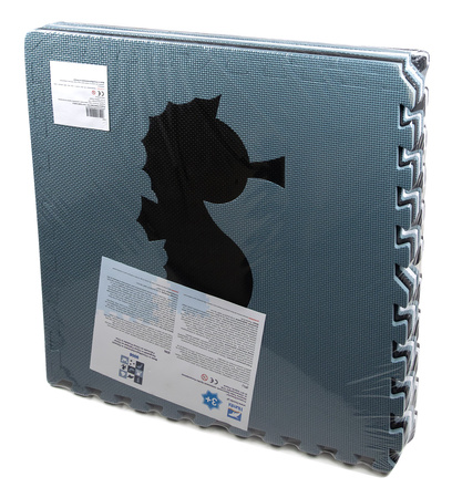 Duża mata podłogowa edukacyjna 180x180 Grube puzzle piankowe XXL 9 szt. Humbi Zwierzęta morskie wodne Ocean