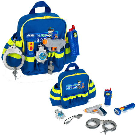 Plecaczek policyjny z wyposażeniem Ben&Sam latarka kajdanki gwizdek Klein