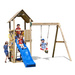 Plac zabaw drewniany ogrodowy Carol 2 domek, zjeżdżalnia, huśtawka, ścianka, drabinka