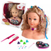 Duża Lalka Głowa do czesania stylizacji makijażu Fryzjer Princess Coralie dla dzieci + akcesoria Klein