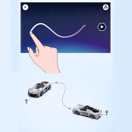 Klocki CaDA Pojazd zdalnie sterowany wytrzymały Auto Lotus Evija RC Dual Mode + miejski RUF CTR 2017 530 elementów