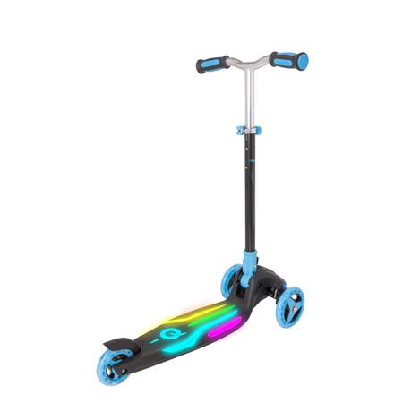 EVO Składana Regulowana Trójkołowa Hulajnoga dla Dzieci Rainbow Blast Mini Cruiser Błękitny Świecący Podest