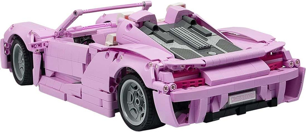 Klocki konstrukcyjne CaDA Zdalnie sterowany duży samochód Kabriolet różowy 37 cm z napędem Power System Auto Pojazd Cabrio Pink Holiday RC 1181 elementów