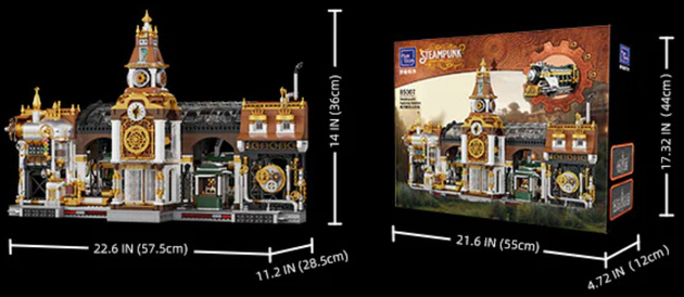 Klocki konstrukcyjne Pantasy Steampunk Stacja Kolejowa 2788 elementów