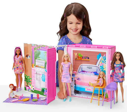 Barbie zestaw składany przenośny domek letni dla lalek Getaway + akcesoria
