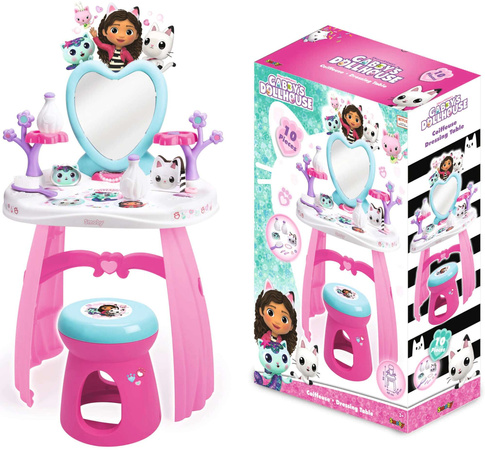 Koci Domek Gabi Duża Toaletka z lustrem i taboretem + 10 akcesoriów salon piękności