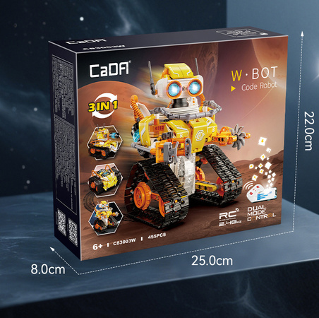 Klocki konstrukcyjne CaDA model robot W.Bot zdalnie sterowany Code Robot RC 3w1 455 elementów