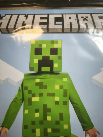 OUTLET Minecraft strój karnawałowy dla chłopca Creeper kostium przebranie 134-146 cm (10-12 lat) NIEKOMPLETNY