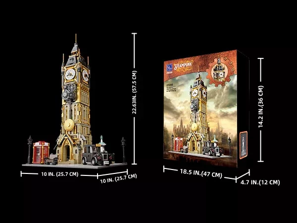 Klocki konstrukcyjne Pantasy Steampunk Wieża Zegarowa Big Ben 2424 elementy