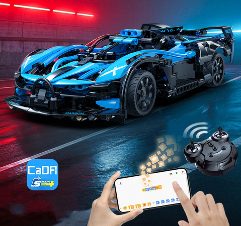 Klocki konstrukcyjne CaDA wyścigówka Samochód wyścigowy zdalnie sterowany Bluefire Specter Auto sportowe 421 elementów RC