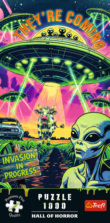 Trefl Puzzle 1000 elementów Hall of Horror W trakcie inwazji kosmitów