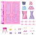 Barbie zestaw Szafa Marzeń przenośna garderoba Dream Closet 25+ elementów