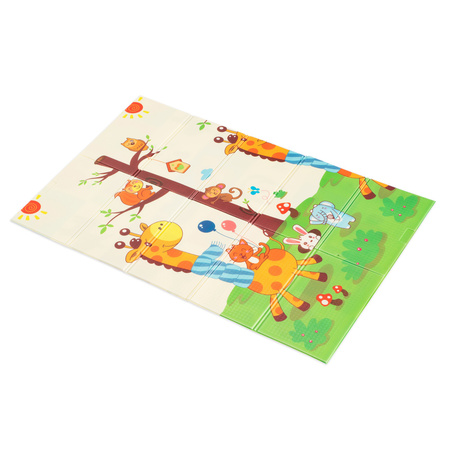 Humbi Dwustronna Składana Mata Edukacyjna z pianki XPE 120x180 Zwierzątka Żyrafy