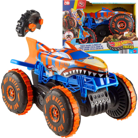 Hot Wheels Monster Trucks Tiger Shark Climber RC pojazd zdalnie sterowany rekin dinozaur