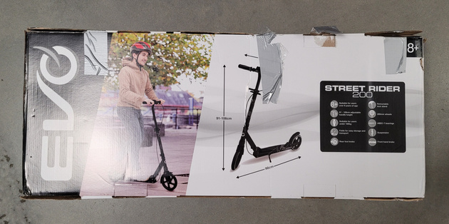 OUTLET Evo Składana Dwukołowa Hulajnoga Miejska Street Rider 200 Czarna 8+ PO ZWROCIE