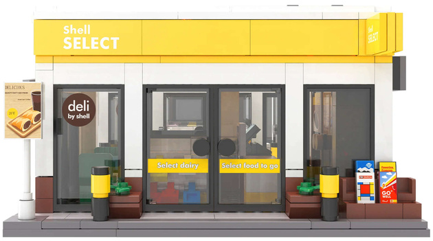 Klocki Konstrukcyjne Zestaw CaDA Shell Stacje paliw, Myjni samochodowe 2519 elementy