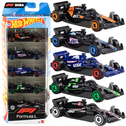 Formula 1 Hot Wheels zestaw pięciopak 5 pojazdów bolidów Race Team 1:64