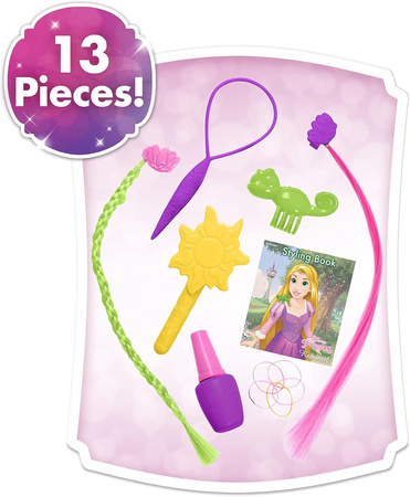 Lalka Głowa do czesania i stylizacji włosów+ manicure Księżniczka Disney Roszpunka Zaplątani +akcesoria 13 elementów