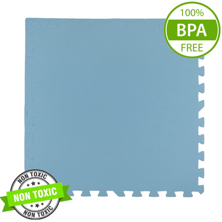Mata piankowa podłogowa Humbi 180x60 Duże puzzle piankowe wodoodporne bezpieczne 3 szt. Jasnoniebieska