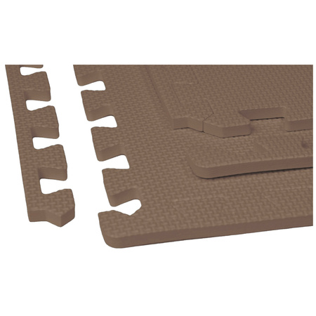 Mata piankowa podłogowa Humbi 120x60 Duże puzzle piankowe wodoodporne bezpieczne 2 szt. Ciemnobeżowy / ciemny beż cappuccino