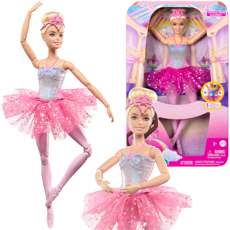 Barbie interaktywna lalka ballerina migająca światełka światło