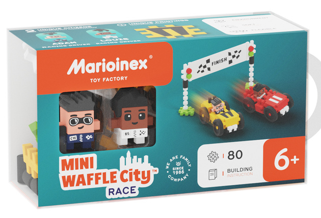 Klocki konstrukcyjne Mini Waffle City Wyścig 80 elementów Marioinex