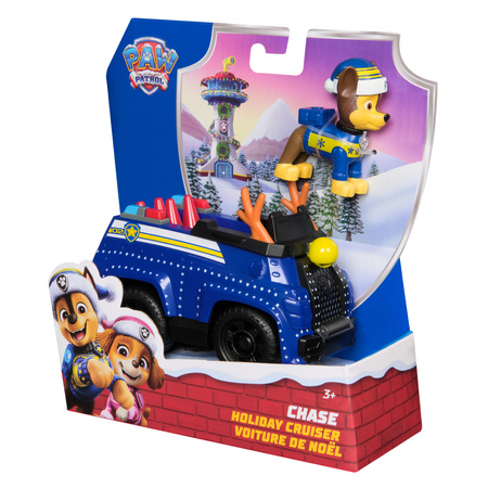 Psi Patrol Chase Auto Policyjny Świąteczny Holiday Cruiser + Maskotka 23 Cm