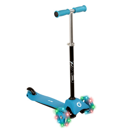 EVO Regulowana Trójkołowa Hulajnoga dla Dzieci Light Up Mini Cruiser Błękitny Świecące kółka