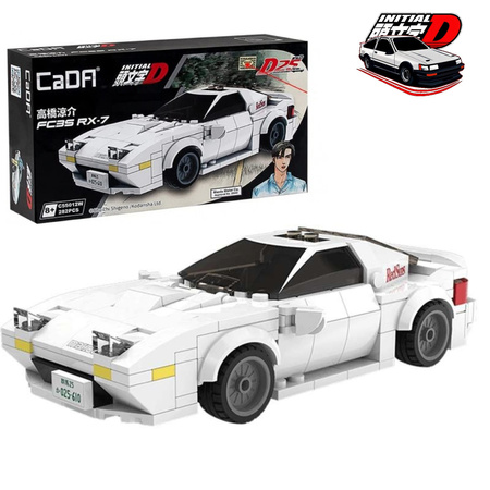 Klocki Konstrukcyjne CaDA Sportowe Auto Biały samochód wyścigowy Race Car Mazda RX-7 FC35 Initial D 282 elementy