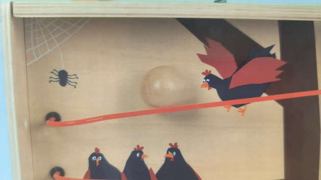 OUTLET Kostka aktywności drewniana farma XXL 62 cm przeplatanka sorter 5w1 duża NIEKOMPLETNA