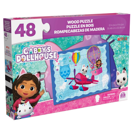 Drewniane puzzle Koci Domek Gabi 48 elementów
