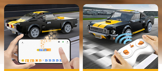 Klocki konstrukcyjne CaDA wyścigówka Samochód wyścigowy zdalnie sterowany Shelby GT 350H Auto sportowe 291 elementów RC