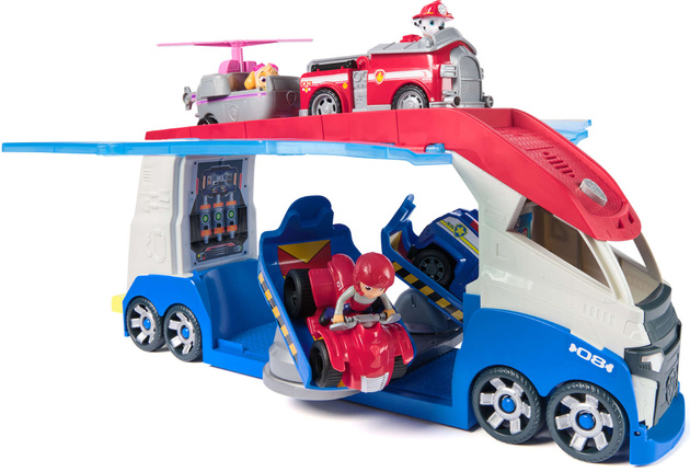 Psi Patrol Zestaw Duży Patrolowiec 4 Pojazdy Światło Dźwięk Ryder, Chase, Marshall i Skye