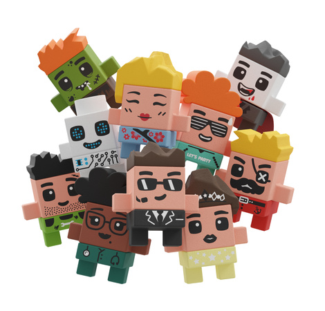 Klocki konstrukcyjne Mini Waffle Surprise Tajemnicza Figurka w saszetce Marioinex