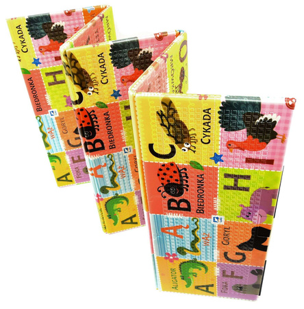 Humbi Gruba Mata Edukacyjna 2w1 z pianki XPE 180x120 polski alfabet kontrastowe obrazki