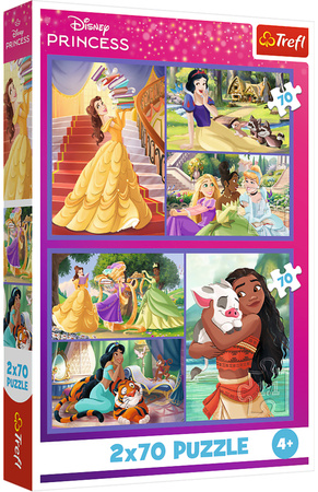 Puzzle Trefl 2 x 70 Księżniczki Disney Bajkowe dni Disney Princess