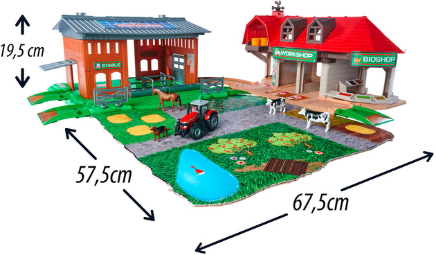 Zestaw Duża farma zagroda ze zwierzętami + traktor i akcesoria